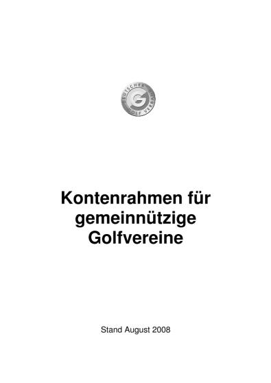 Kontenrahmen für gemeinnützige Golfvereine