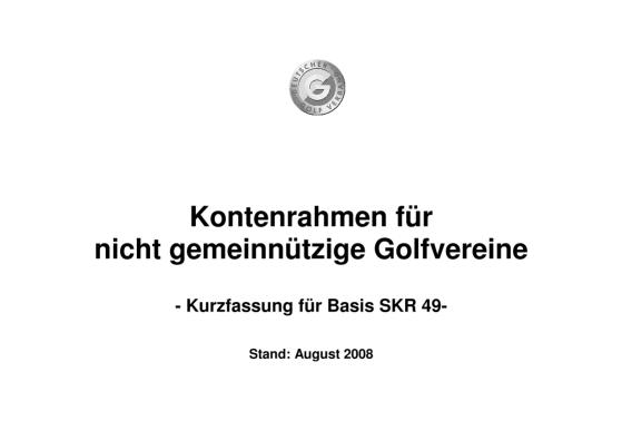 Kontenrahmen nicht gemeinnützige Golfvereine (Kurzfassung)