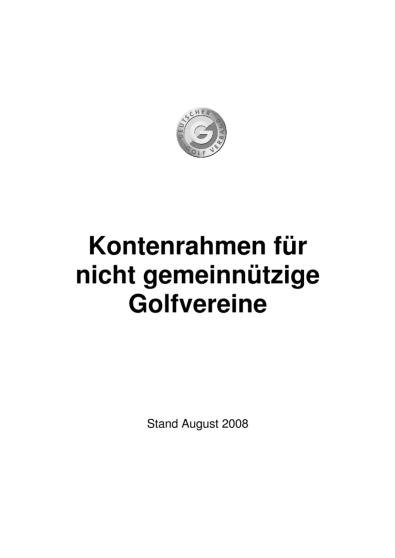 Kontenrahmen für nicht gemeinnützige Golfvereine