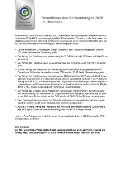 Ergebnisübersicht und Protokoll