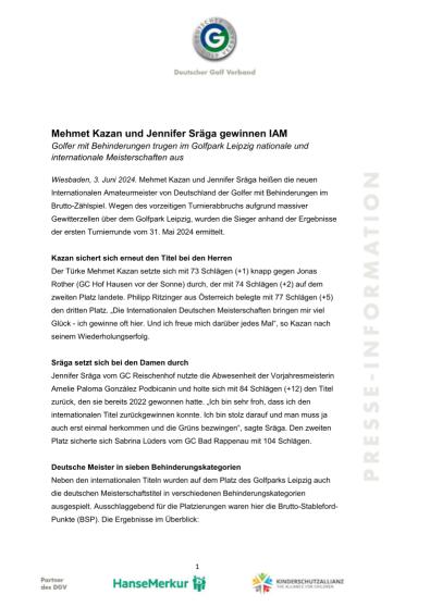 PM Mehmet Kazan und Jennifer Srägs gewinnen IAM