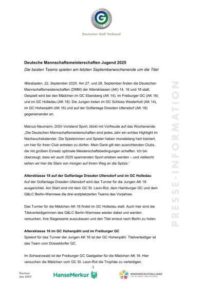 PM Deutsche Mannschaftsmeisterschaft der Jugend