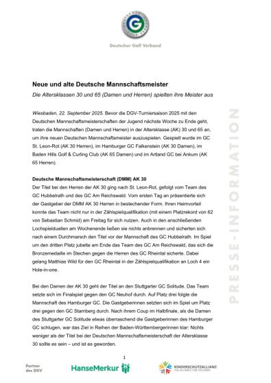 PM Die Altersklassen 30 und 65 (Damen und Herren) spielten ihre Meister aus
