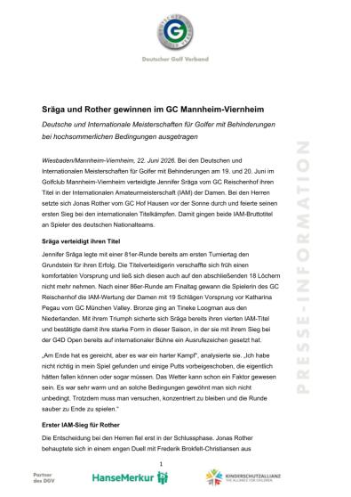 PM 26-06-22 Sräga und Rother gewinnen im GC Mannheim-Viernheim