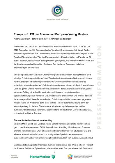 26-07-16 EM der Frauen und European Young Masters