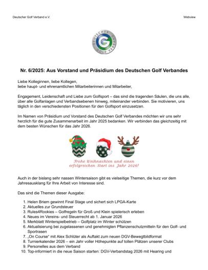 Aus Vorstand und Präsidium 6-2025
