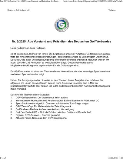 Aus Vorstand und Präsidium
3-2025