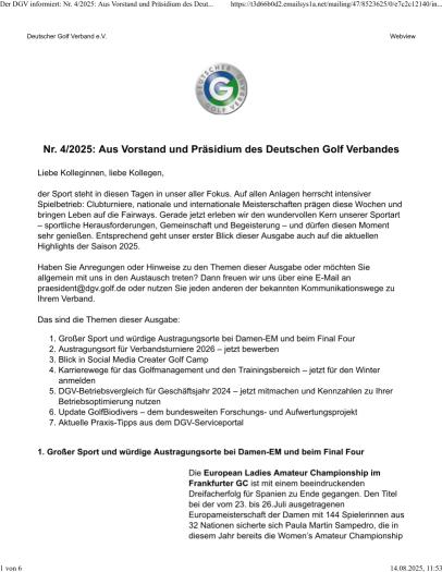 Aus Vorstand und Präsidium 4-2025 