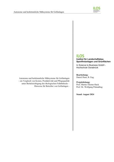 DGV Studie autonome und herkömmliche Mähsysteme