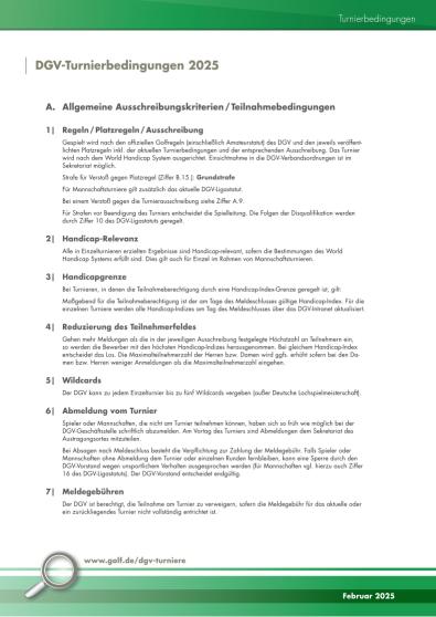 DGV-Turnierbedingungen 2025
