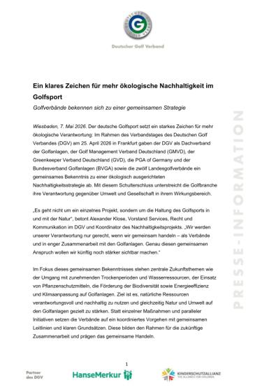 Ein klares Zeichen für mehr ökologische Nachhaltigkeit im Golfsport