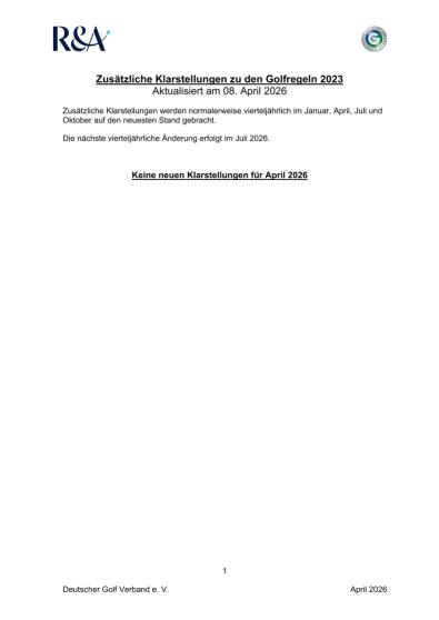 Klarstellungen zu den Golfregeln