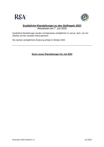Klarstellungen zu den Golfregeln