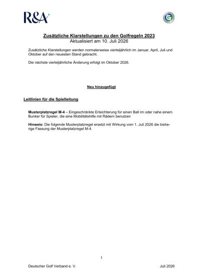 Klarstellungen zu den Golfregeln